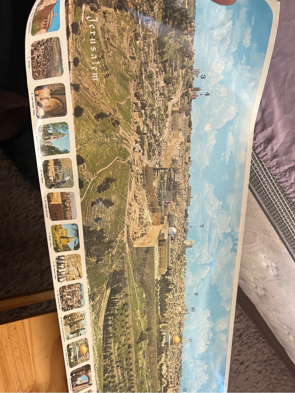 Panoramic Jerusalem Cityscape Poster with Blue Sky